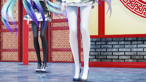 【MMD】中国风公主殿下 Girls 黑丝和白丝你们会选择那一个呢?